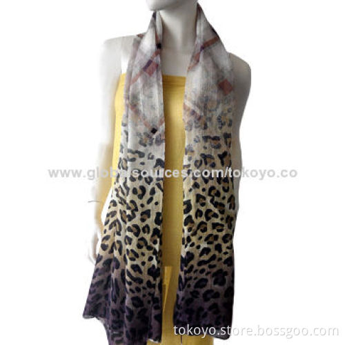 Polyester scarf with digitally printing, size of 180*70cm, nice texture, tile color